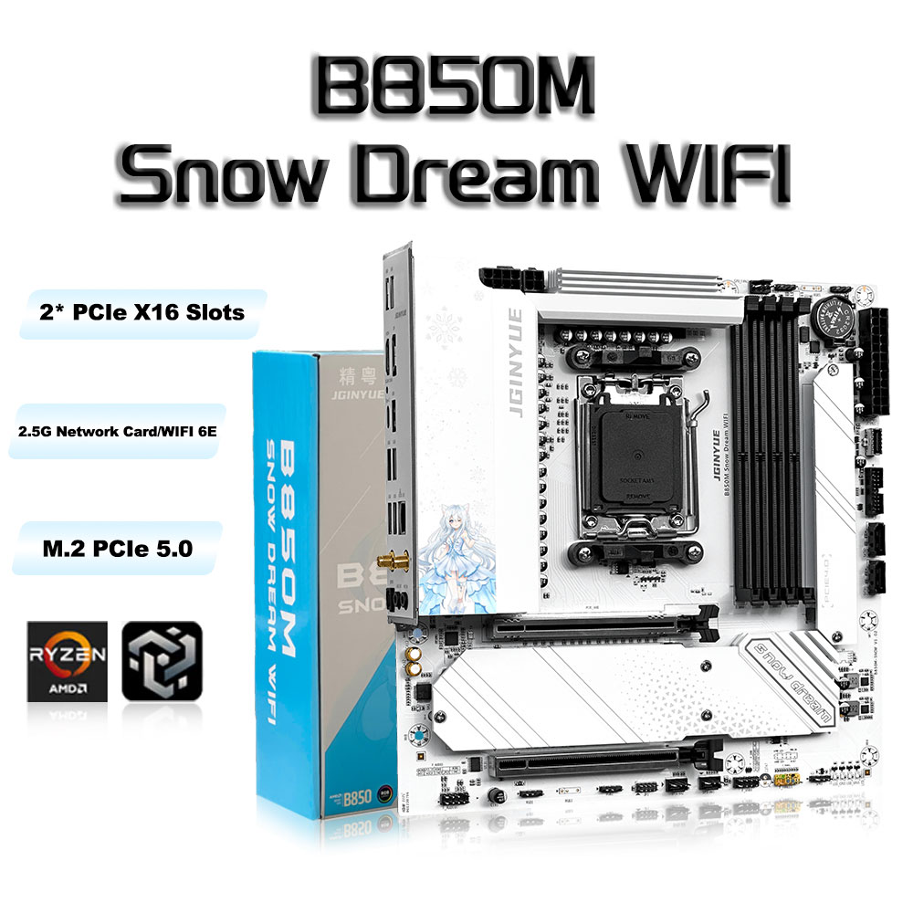 Am5 Micro Atx Pcie 5.0 Motherboard - JGINYUE B850M Snow Dream WIFI Oyun